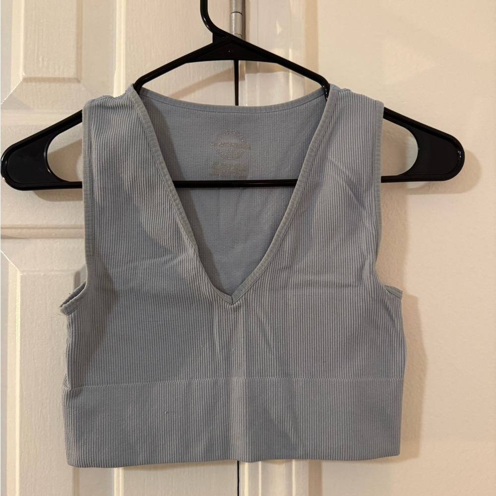 Women's Ribbed V-Neck Top